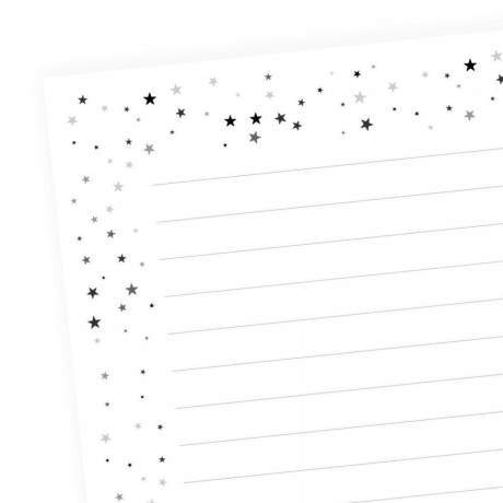 A5 Notizblock Sterne grau schwarz - 50 Blatt to do