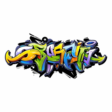 158 Wandtattoo Graffiti bunt Wanddeko Jugendzimmer Teenager