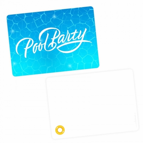 10 Einladungskarten Pool Party GLITZER inkl. 10 Briefumschlägen