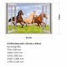 157 Wandtattoo Fenster - Pferde auf Wiese Kinderzimmer