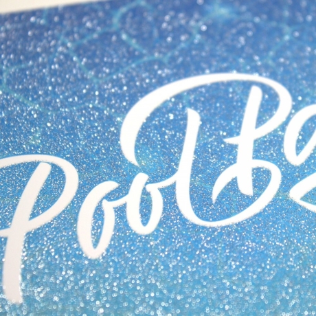 10 Einladungskarten Pool Party GLITZER inkl. 10 Briefumschlägen