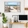 156 Wandtattoo Fenster - Weg zum Ostseestrand Sand Meer Wandbild