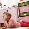 Möbelaufkleber Ordnungssticker für Spielzeug PINK/ WEISS