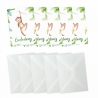 5 Einladungskarten Affe Dschungel inkl. 5 Transpar. Briefumschl.