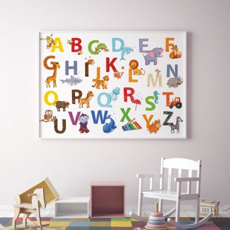 Kinder Tier ABC Poster - DIN A3