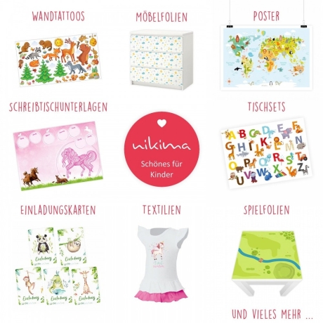 Möbelaufkleber Ordnung für Spielzeug MINT/ WEISS Kinderzimmer