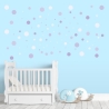 136 Wandtattoo Punkte-Set lila - 96 Stück - Babyzimmer