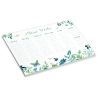 A5 Wochenplaner Block Floral Terminplaner grün blau 50 Blatt