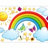 006 Wandtattoo Regenbogen Sonne Wolken