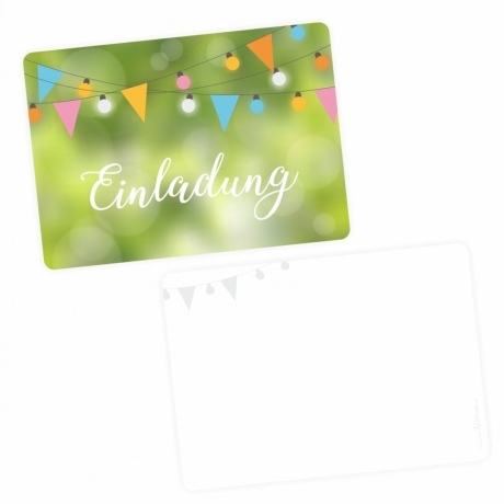 5 Einladungskarten Grillparty Gartenparty inkl. 5 Umschlägen