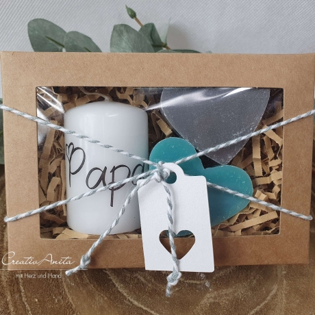 Handverziertes Kerzen-Set für Papa - Geburtstag oder Vatertag