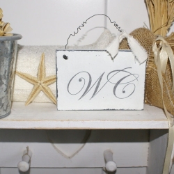 Schild WC Shabby Chic Holz