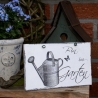 Schild Bin im Garten Shabby Chic