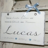 Namensschild zur Geburt, Taufe – Shabby Chic - Junge