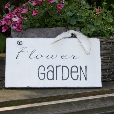 Schild Flower Garden Shabby Chic