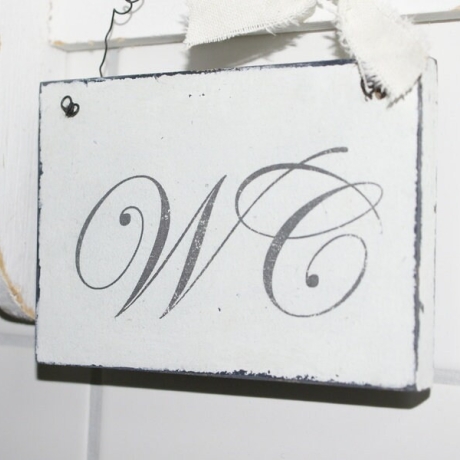 Schild WC Shabby Chic Holz