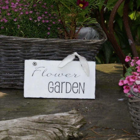 Schild Flower Garden Shabby Chic