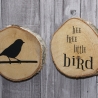 2 Holzscheiben Birke rund - Be free little bird