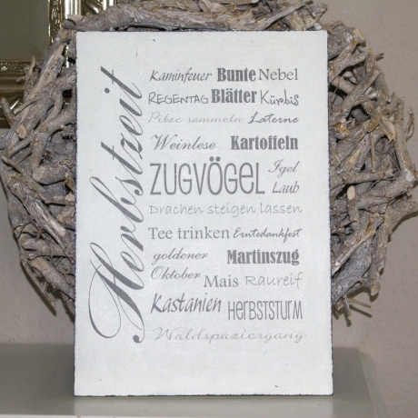 Schild Holz Herbstzeit Shabby Chic
