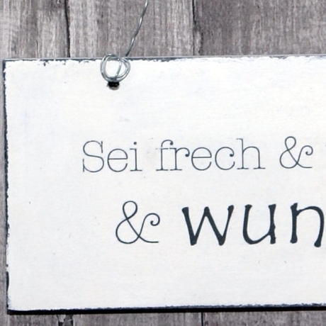 Schild Holz Sei frech & wild .. Shabby Chic