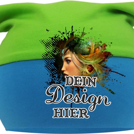 Kopftuch Babymütze Multicolor personalisiert mit Wunschmotiv