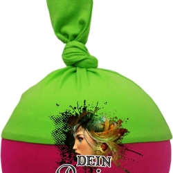 Baby 1-Zipfel Mütze Multicolor personalisiert mit Wunschmotiv