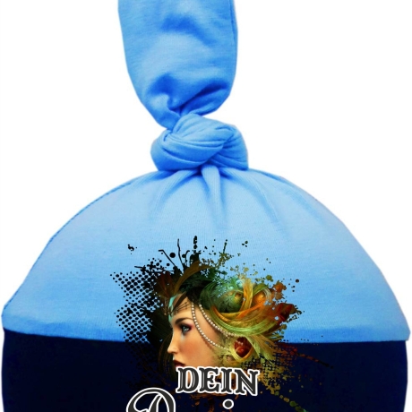 Baby 1-Zipfel Mütze Multicolor personalisiert mit Wunschmotiv