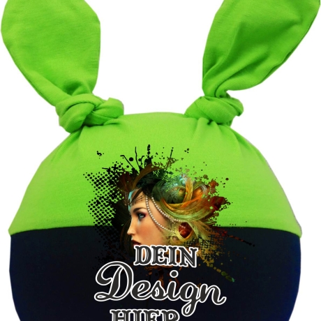Baby 2-Zipfel Mütze Multicolor personalisiert mit Wunschmotiv