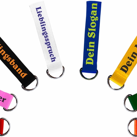 kurzes Schüsselband 25 mm Halbring personalisiert mit Wunschtext