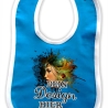 Baby Lätzchen farbiger Saum personalisiert mit deinem Wunschmotiv