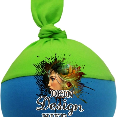 Baby 1-Zipfel Mütze Multicolor personalisiert mit Wunschmotiv