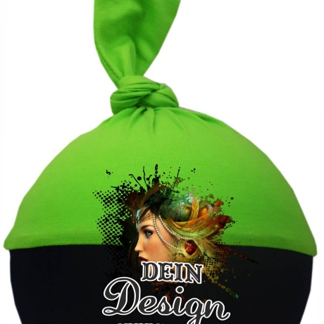 Baby 1-Zipfel Mütze Multicolor personalisiert mit Wunschmotiv