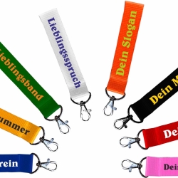 kurzes Schüsselband 20 mm personalisiert mit Wunschtext