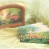 Postkarte Hasen, Ostern Waldorf Jahreszeitentisch