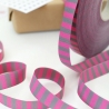 Webband Ringelband pink grau ab 2 Meter