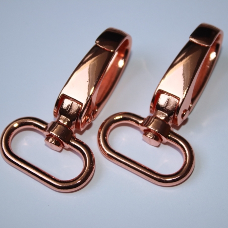 Karabinerhaken 25 mm rosegold kupferrot glänzend ab 1 Stück