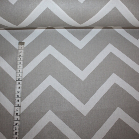 beschichtete Baumwolle Chevron grau beige