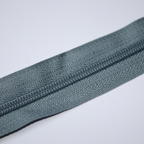 REST 1,45m Reißverschluss grau & Zipper 5 mm Spirale Endlos 
