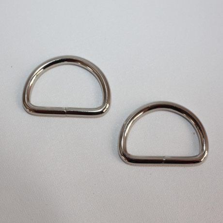 AUS 080624 6x D-Ring 30 mm silber Stahl D-Ringe