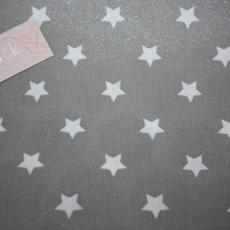 beschichtete Baumwolle Star big grey AU Maison grau Wachstuch