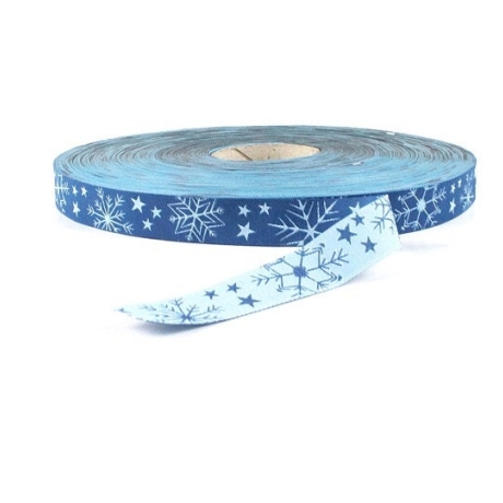 Webband Schneekristalle winterblau blau Kristalle Sterne