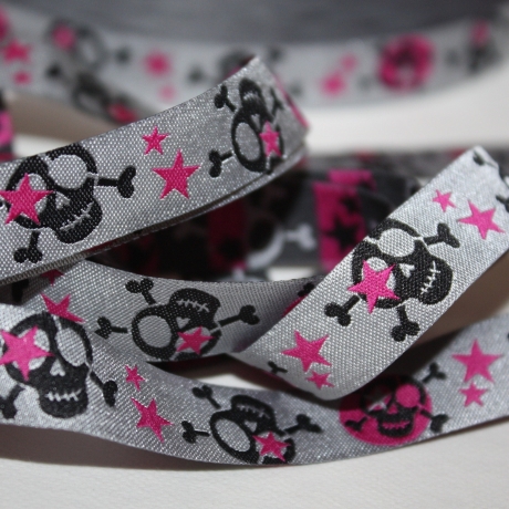 REST 3,50m Webband Scull grau schwarz / pink Janeas World