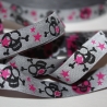 Webband Scull grau schwarz / pink Janeas World RESTMENGE