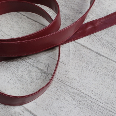 Gurtband aus Kunstleder 25 mm dunkelrot bordeaux 2x 1,50m RE