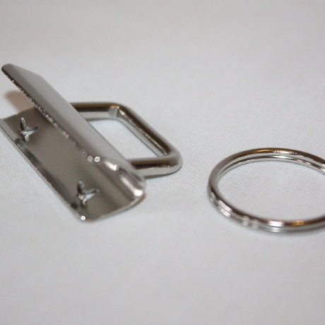 5x Schlüsselband Rohling 40 mm silber & Ring - € 1,20/St.