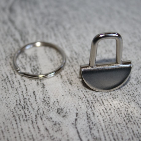 Schlüsselband Rohling 20 mm silber & Ring