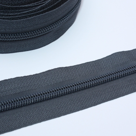 Reißverschluss dunkelgrau 5 mm ab 1 m & Zipper grau RE