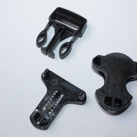 Steckverschluss 20 mm schwarz zur Stoffmontage Kunststoff