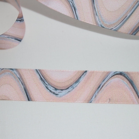 Band Wellen 25 mm Moves rosa grau blau