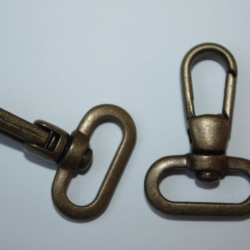 2x Karabinerhaken 20 mm altmessing bronze SP